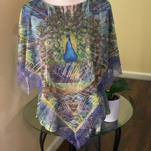 B.L.E.U  Peacock Blouse Size Small